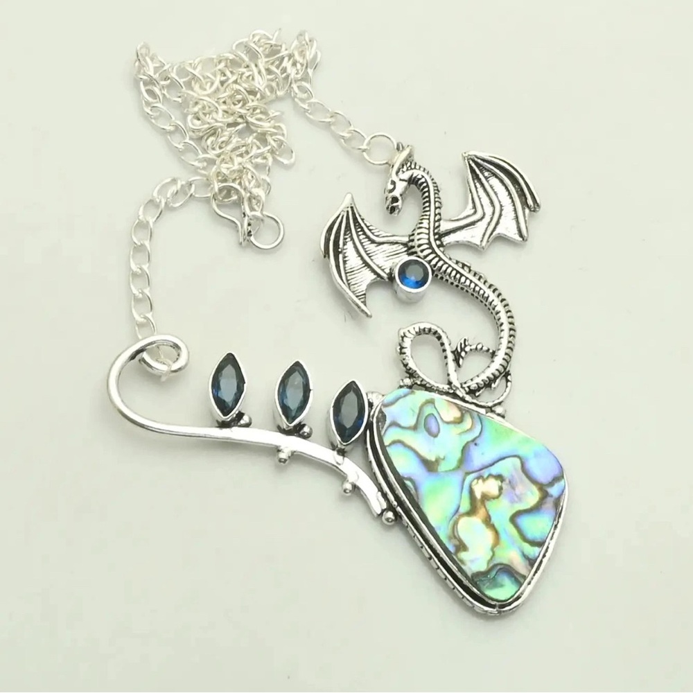 Amazing Abalone Sea Shell/Tanzanite Dragon Neckkace